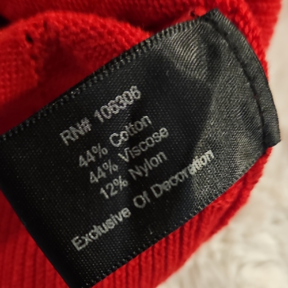 Berek Red Sequin Knit Cardigan Sweater Zip Front Long Sleeves Large - Picture 4 of 8